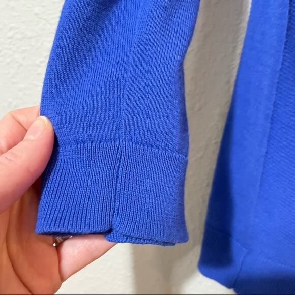 Trouvé Blue Crew Neck Lightweight Pullover Sweater S Cotton Modal Blend Longline - Picture 2 of 7